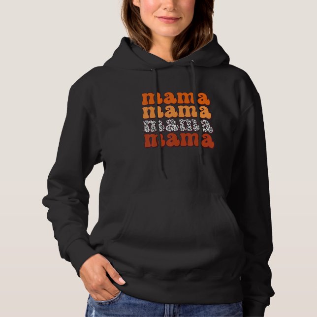 Groovy Mama One Thankful Mama Thanksgiving Fall Vi Hoodie (Front)