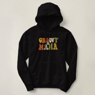 Groovy Mama Retro 70s Floral Typography Hoodie