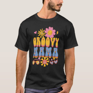 Groovy Mama Retro Rainbow Colourful Flowers Matchi T-Shirt