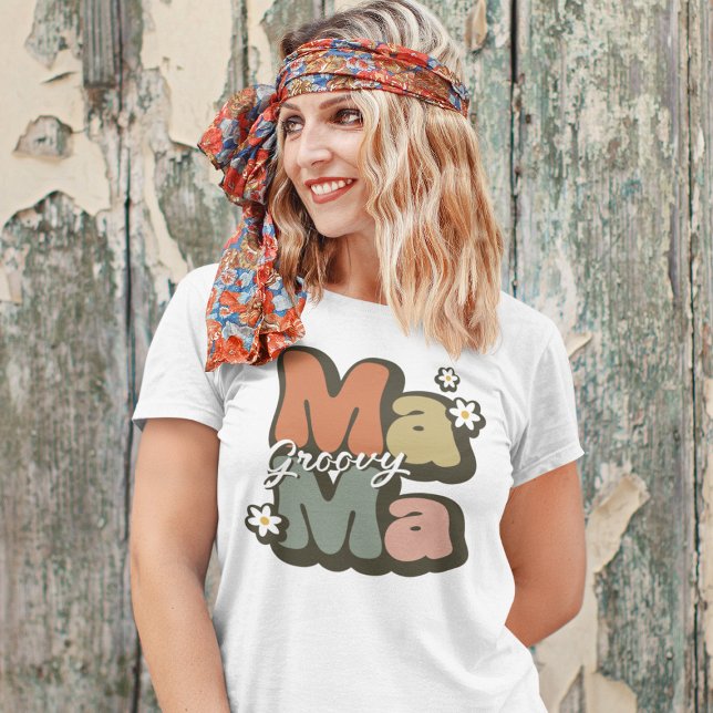 Groovy Mama Retro Womens T-Shirt (Creator Uploaded)
