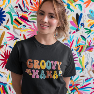 Groovy Mama Tipography Retro T-Shirt