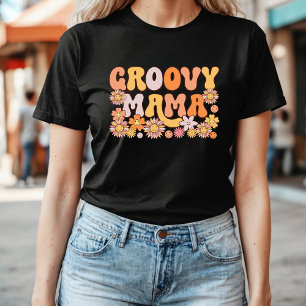 Groovy Mama Typography Retro 70s Floral T-Shirt