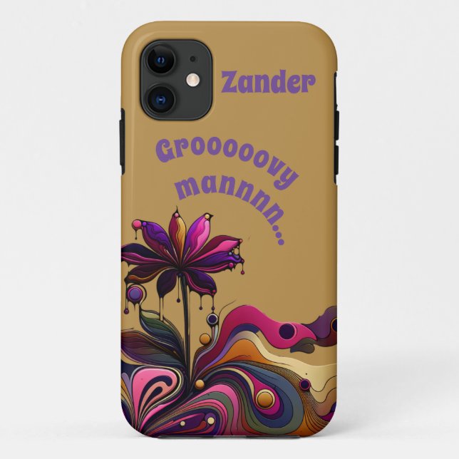 "Groovy Man..." Flower Customisable Case-Mate iPhone Case (Back)