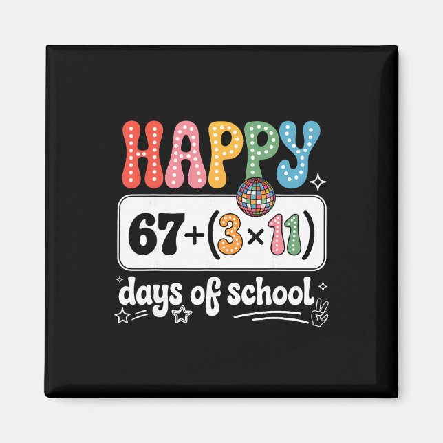 Groovy Math Equation 100th Day Teacher 100 Days Of Magnet (Front)