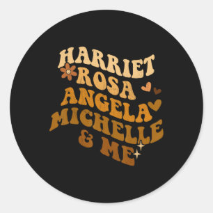 Groovy Melanin Pride Harriet Rosa Angela Michelle Classic Round Sticker