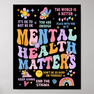 Groovy Mental Health Awareness Be Kind To Your Min Poster