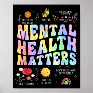 Groovy Mental Health Human Brain Illness Awareness Poster