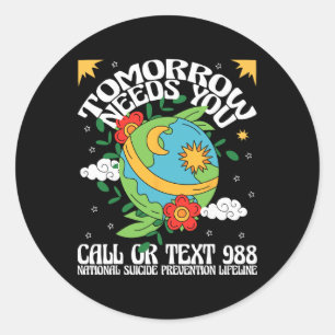 Groovy Mental Health Problems Be Kind Self Care Re Classic Round Sticker