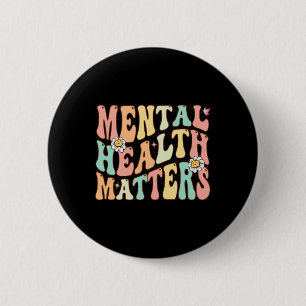 Groovy Mental Health Problems Human Brain Illness 6 Cm Round Badge