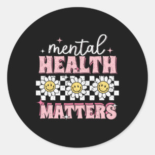 Groovy Mental Health Problems Human Brain Illness Classic Round Sticker