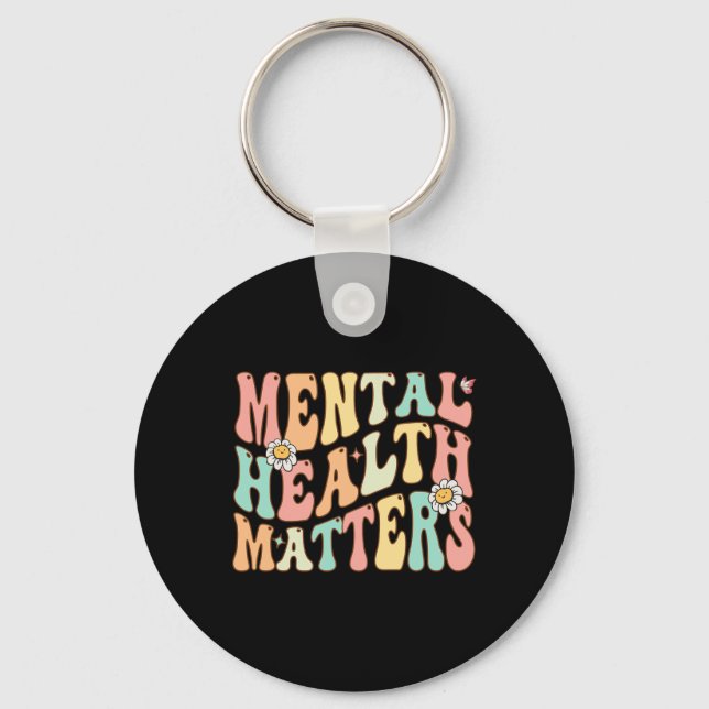 Groovy Mental Health Problems Human Brain Illness  Key Ring (Front)