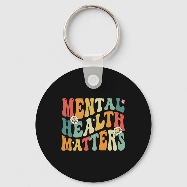 Groovy Mental Health Problems Human Brain Illness  Key Ring (Front)