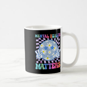 Groovy Mental Health S Flower Autism Smile Face Coffee Mug