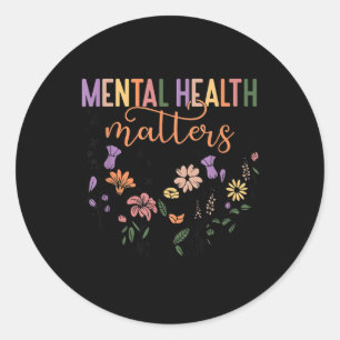 Groovy Mental Health S Human Brain Illness Awarene Classic Round Sticker