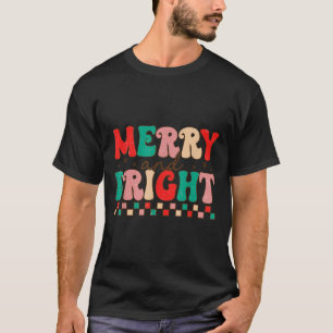 Groovy Merry And Bright Christmas Matching Family  T-Shirt