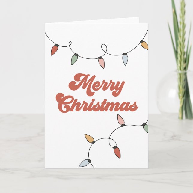 Groovy Merry Christmas Lights Card (Front)