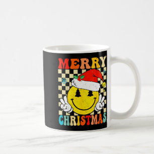 Groovy Merry Christmas Smile Face Santa Hat Xmas T Coffee Mug