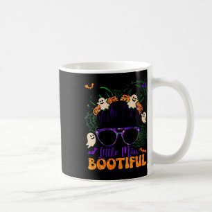 Groovy Messy Bun Bootiful Halloween Boo Ghost Girl Coffee Mug