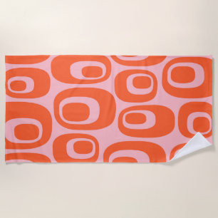 Groovy Mid-Century Modern Abstract Pattern Beach Towel