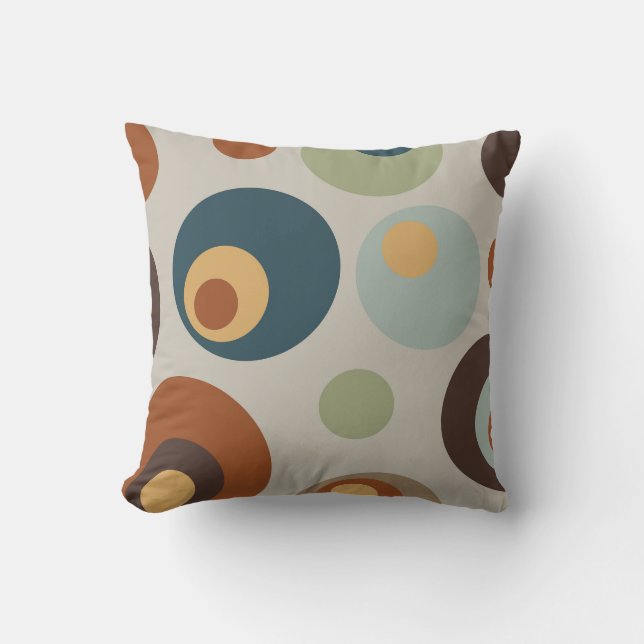 Groovy Mid Century Modern Throw Pillow (Front)