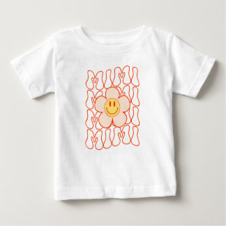 Groovy Mimi Happy Face Smile Cute Daisy Flower Gra Baby T-Shirt