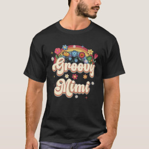 Groovy Mimi Retro Hippie Peace Sign Floral Mothers T-Shirt