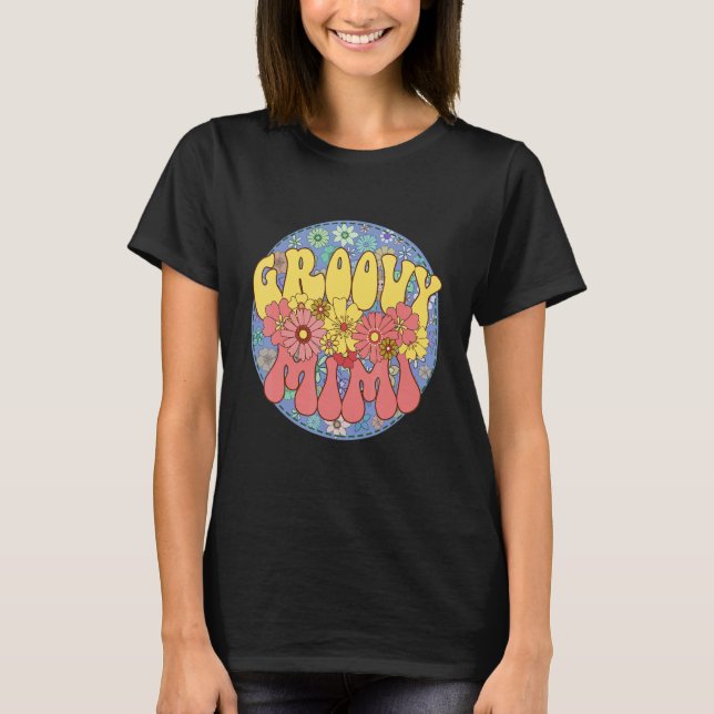 Groovy Mimi Retro Matching Family Baby Shower Hipp T-Shirt (Front)