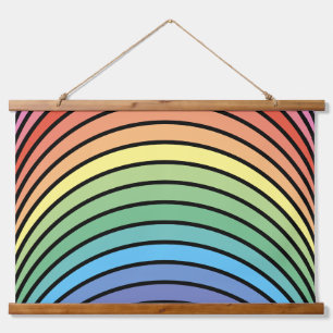 Groovy Mod Colourful Funky Retro Abstract Rainbow Hanging Tapestry