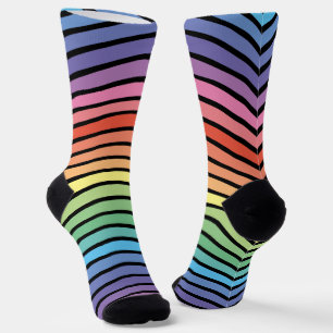 Groovy Mod Colourful Funky Retro Abstract Rainbow Socks