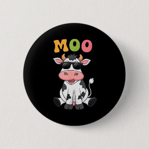 Groovy Moo Cow - Funny Farmer Cow Men Women Kids B 6 Cm Round Badge