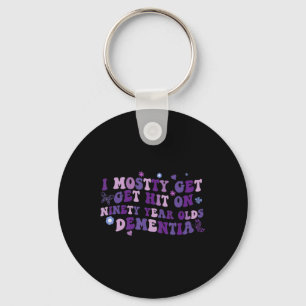 Groovy Mostly Get Hit On Purple Dementia Heimerhei Key Ring