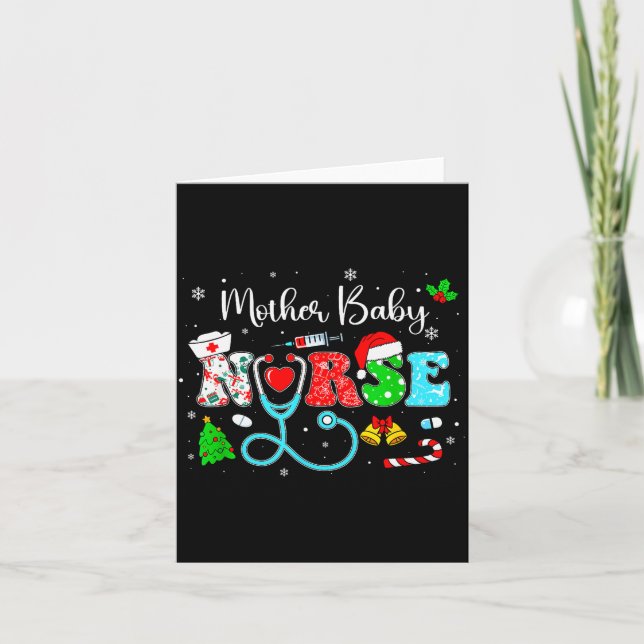 Groovy Mother Baby Nurse Christmas Matching Xmas N Card (Front)