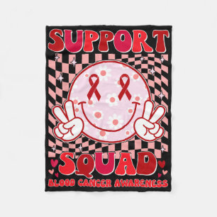 Groovy Motivational Support Squad Blood Cancer Awa Fleece Blanket