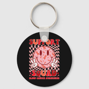 Groovy Motivational Support Squad Blood Cancer Awa Key Ring
