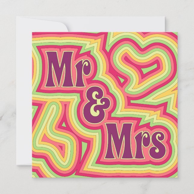 Groovy Mr & Mrs Invitation/Announcement Invitation (Front)
