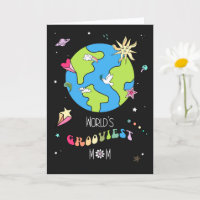 Groovy Mum Mother's Day Card Trippy Retro 60s Art
