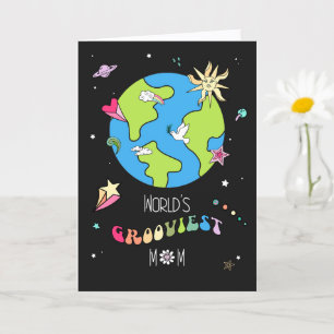 Groovy Mum Mother's Day Card Trippy Retro 60s Art