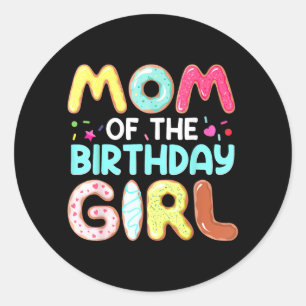 Groovy Mum Of The Birthday Girl Cute Do Family Classic Round Sticker
