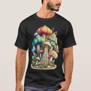Groovy Mushroom 70 s Hippy Colorful Graphic Womens T-Shirt