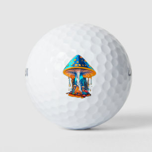Groovy Mushroom Dreams: High-Detail  Golf Balls