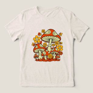 Groovy Mushroom Garden Delight Tri-Blend Shirt