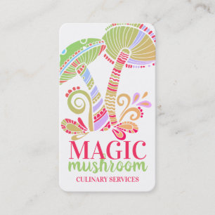 Groovy mushrooms chef catering culinary business card