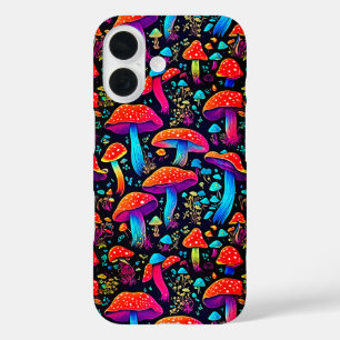 Groovy Mushrooms Pattern iPhone 16 Case