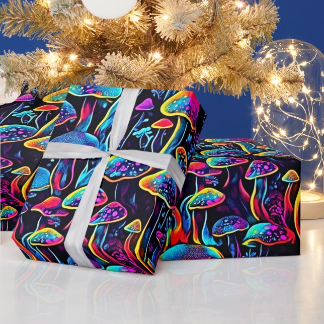 Groovy Mushrooms Pattern Wrapping Paper (Holidays)