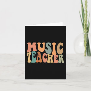 Groovy Music Teacher Cute Back to School Supplies  Card
