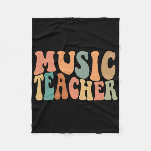 Groovy Music Teacher Cute Byck To School Supplies Fleece Blanket