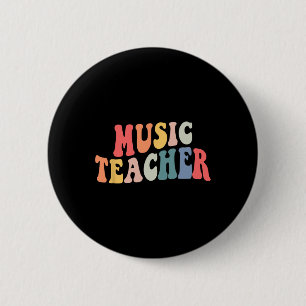 Groovy Music Teacher Team Teacher Back To School 6 Cm Round Badge