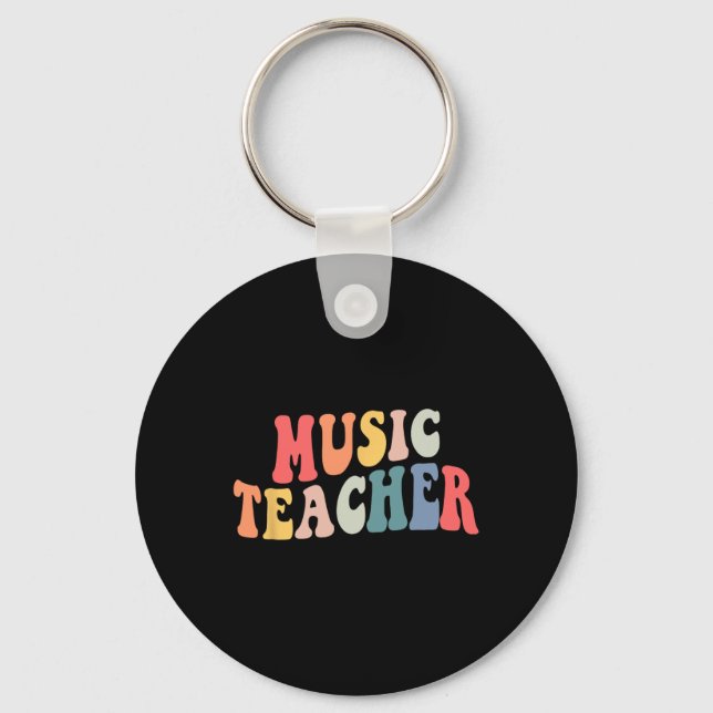 Groovy Music Teacher Team  Teacher Back To School  Key Ring (Front)
