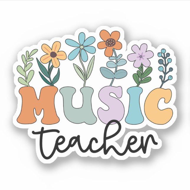 Groovy Music Teacher With Flowers Musician (Front)