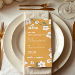 Groovy Mustard Floral Wedding Menu